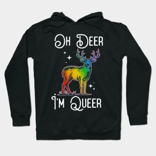 Oh Deer I'm Queer  Rainbow Gay Pride Hoodie